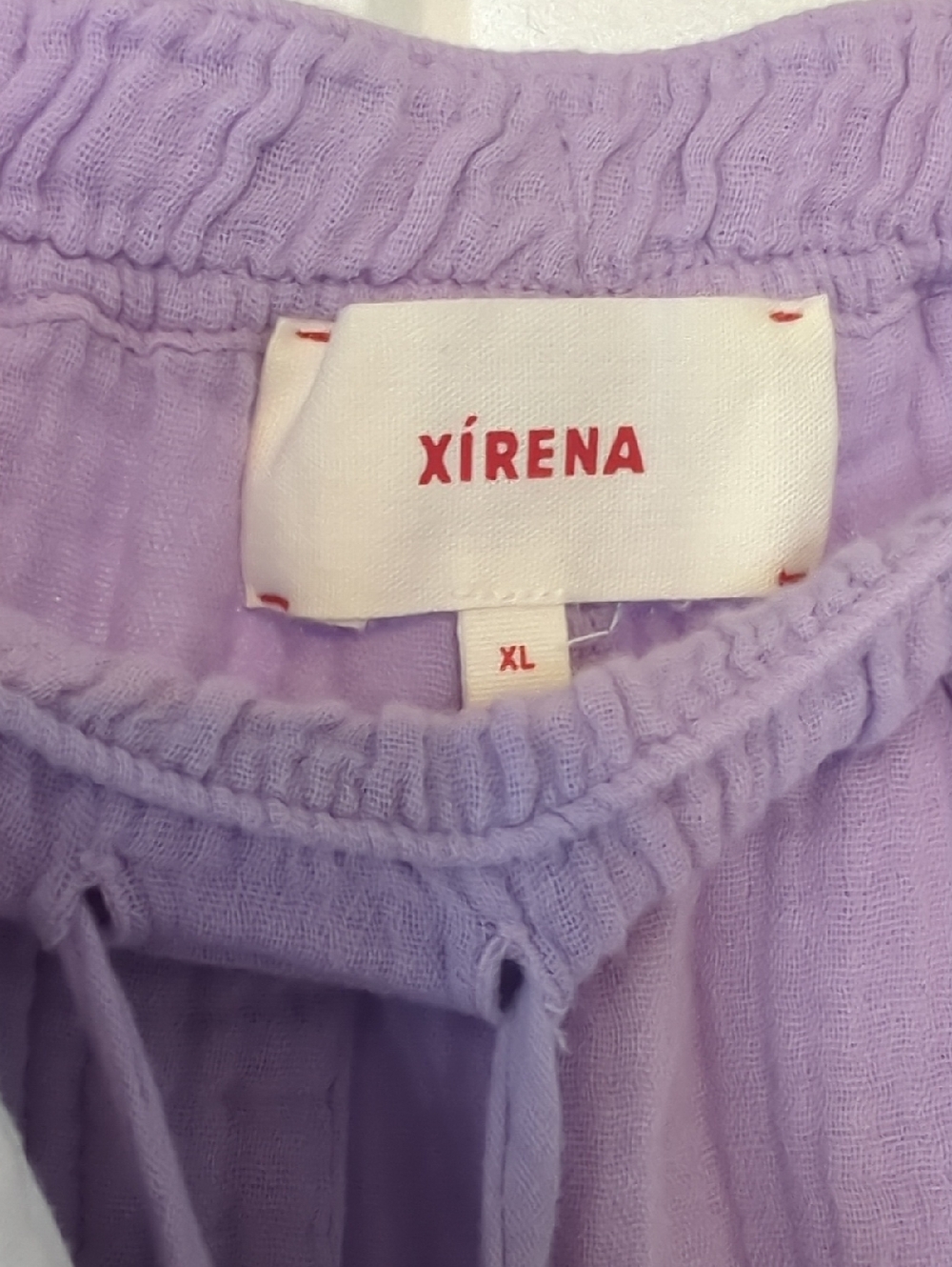 XiRENA White Gauze Top with Lavender Gauze Pant - Picture 3 of 11